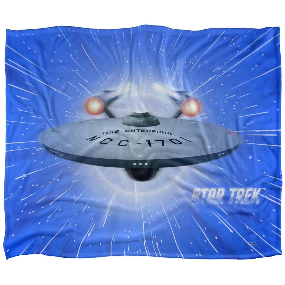 image 1 of Star Trek All Shes Got Silky Supersoft Blanket | Blue | Blue/Grey/White | One Size | 1