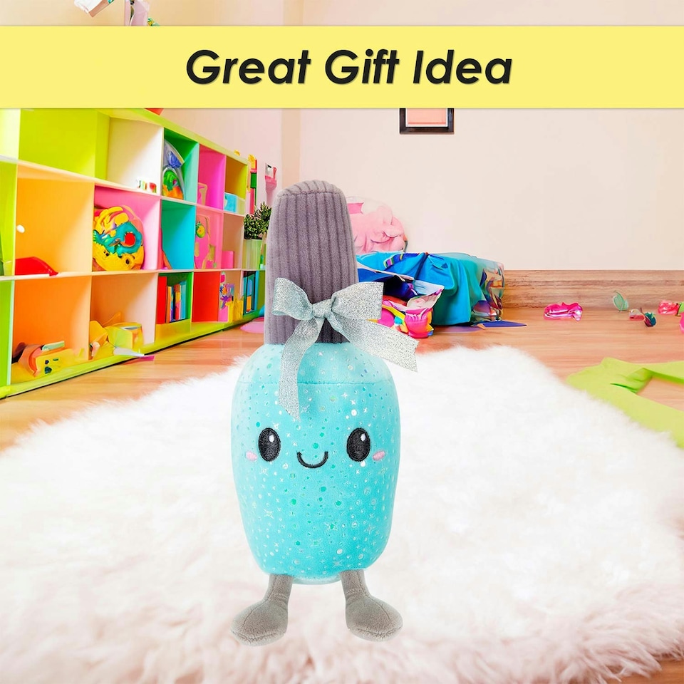 image 1 of Nail Polish Soft Toy Cute Plushie Huggable Cuddly Stuffed Toy 18cm Blue