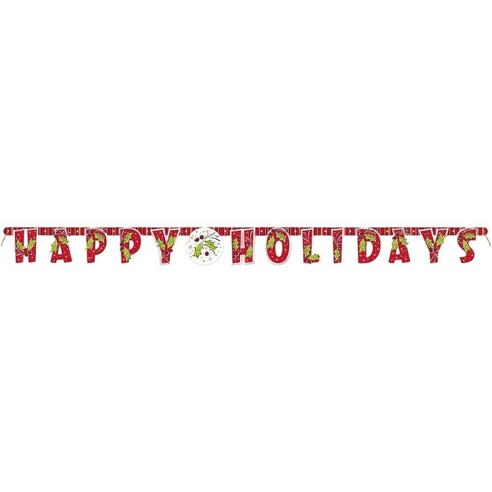 Unique Party Happy Holidays Banner - Red - One Size