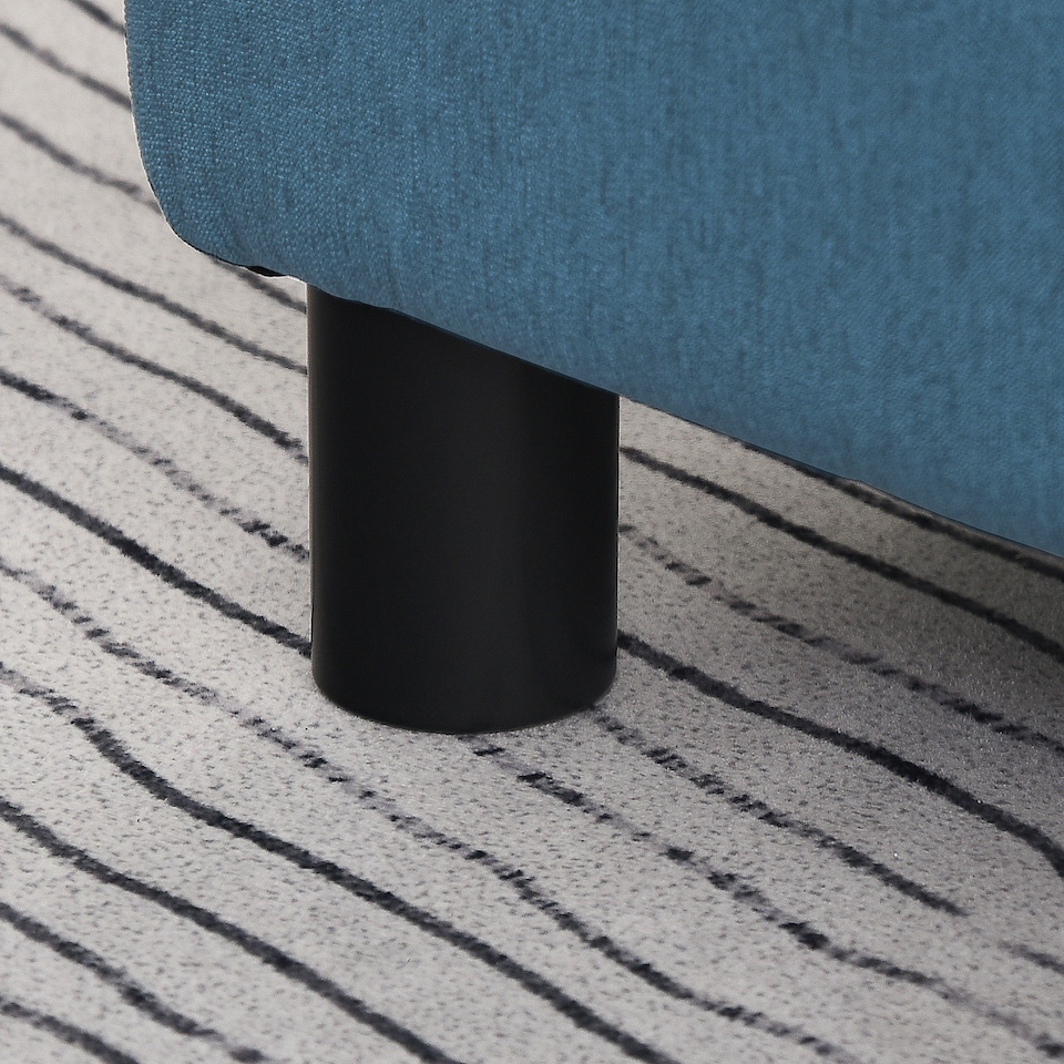 image 1 of HOMCOM Linen Fabric Footstool, Small Foot Rest, Rectangle Sofa Stool for Bedroom Living Room, Blue