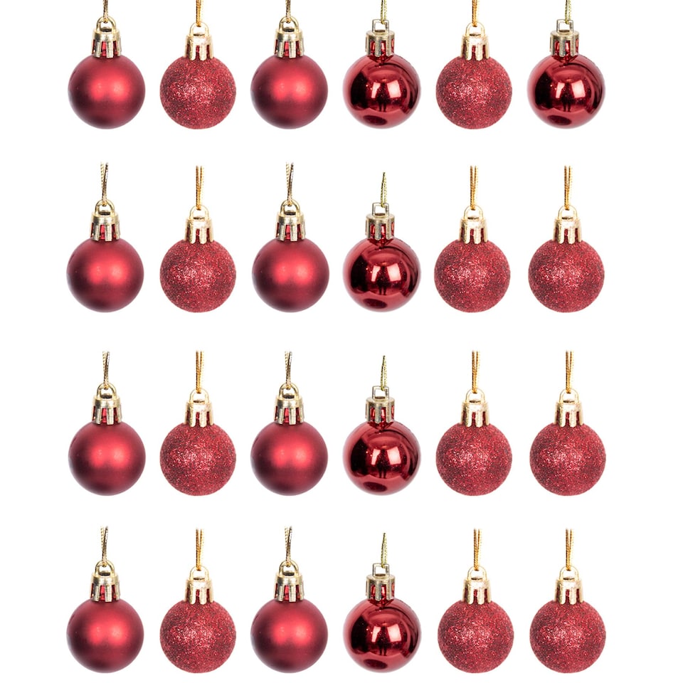 image 1 of Christmas Decorations Baubles dark red 3cm 12pcs set pvc