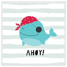 Ahoy! whale (Picture Frame) White | S