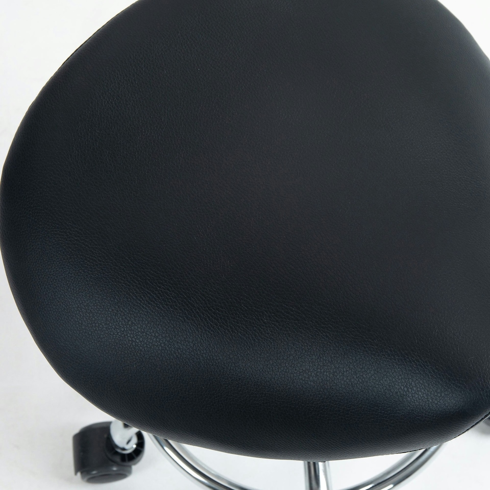 image 1 of HOMCOM Saddle Chair, Rolling Salon Stool for Massage Spa Clinic Beauty, Black