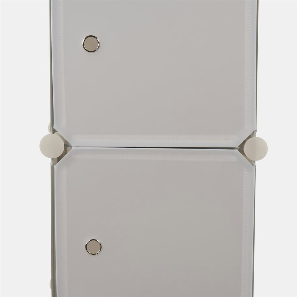 image 1 of OHS Kids Cube Storage Tower Modern Space Saving Clothes Shoes Toys 3 Boxes Organiser Unit Grey