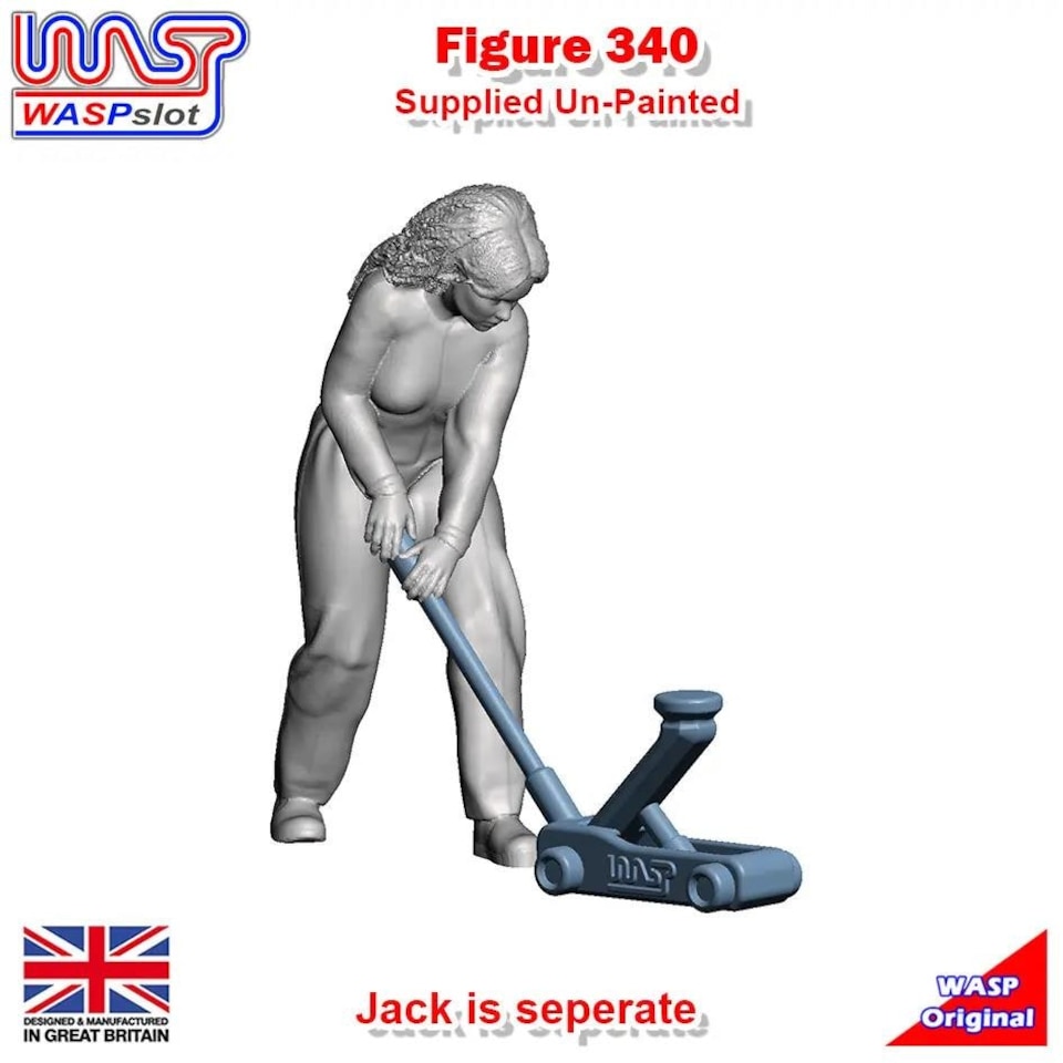 image 1 of Trackside Figure Scenery Display Figure No 3 Pit Crew with Jack 1:32 Scale Wasp