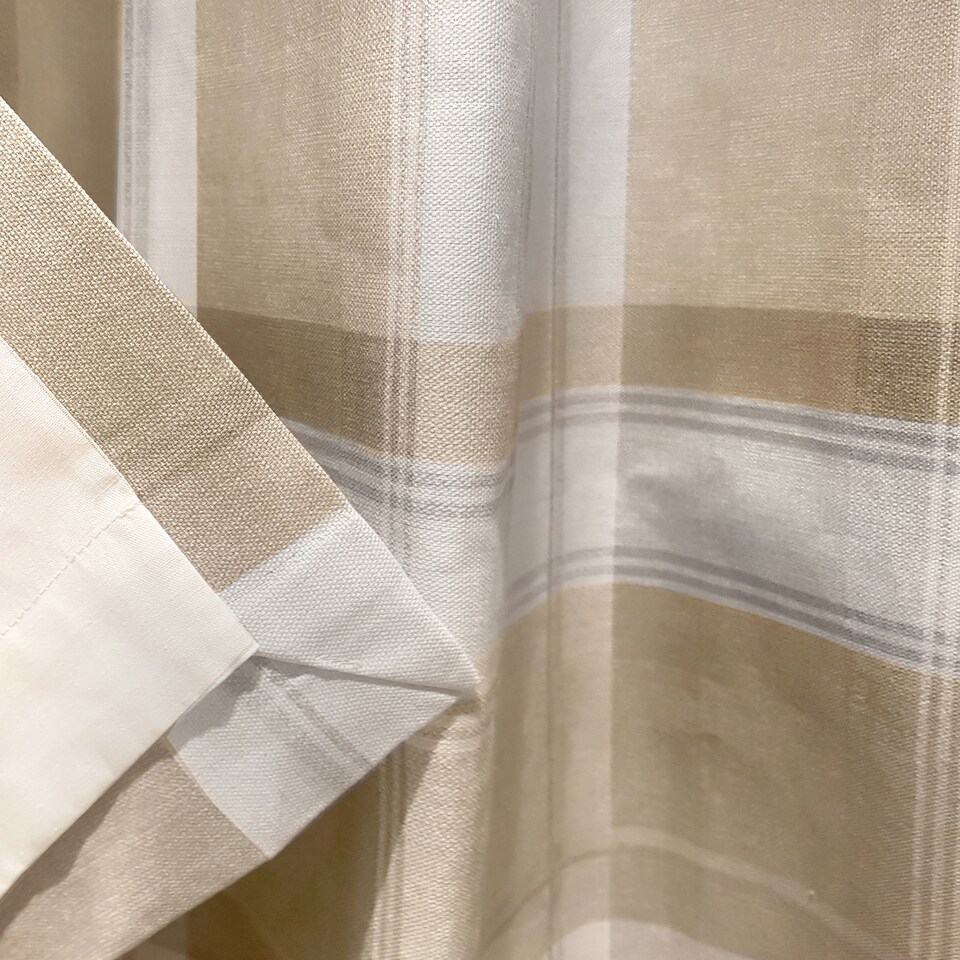image 1 of Fusion Balmoral Check Eyelet Curtains Natural