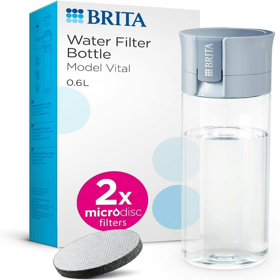 image 1 of BRITA Water Filter Bottle Light Blue (600ml) incl. 2x MicroDisc Filters