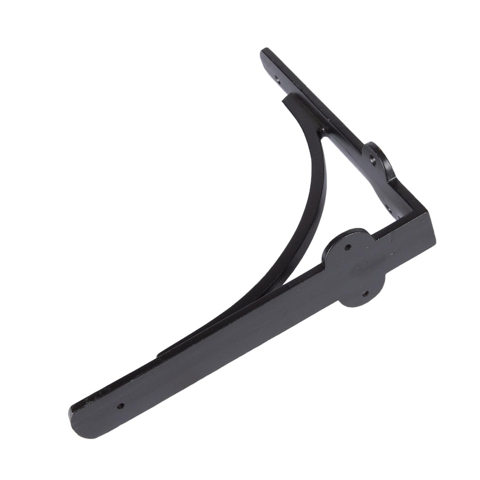 image 1 of Hammer & Tongs Curved Iron Shelf Bracket - D205mm - Black
