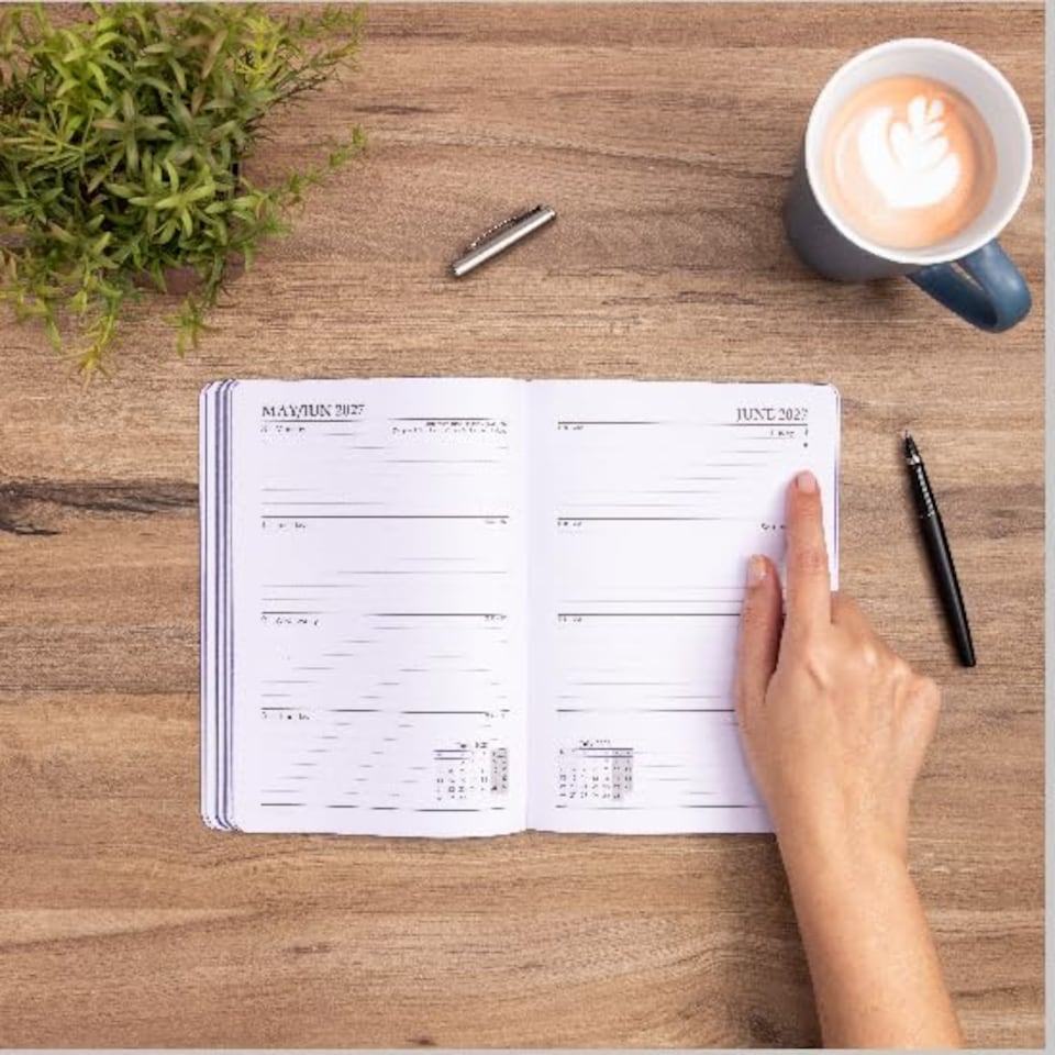 image 1 of 2026 - 2027 Academic Diary A5 Week to View - Mid Year Planner August 2026 to July 2027 - Softcover Felix - Term Dates Notes Timetable | Orange | Orange