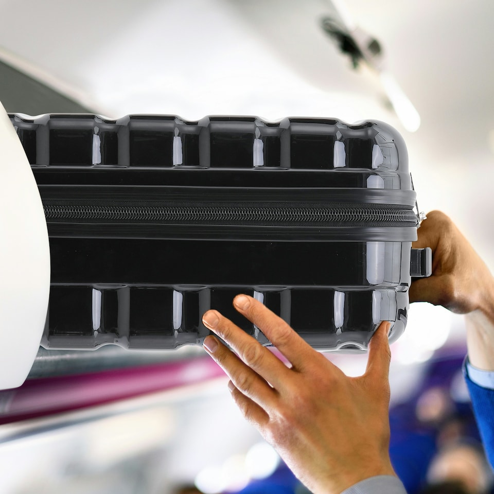 image 1 of Flight Knight 29" Extra Large Suitcase – 20kg Capacity Hard Shell Check-In Luggage with 4 Wheels  100+ Airlines Approved: Ryanair, EasyJet, Jet2, Wizz Air, BA | Black | Black Gloss | Large