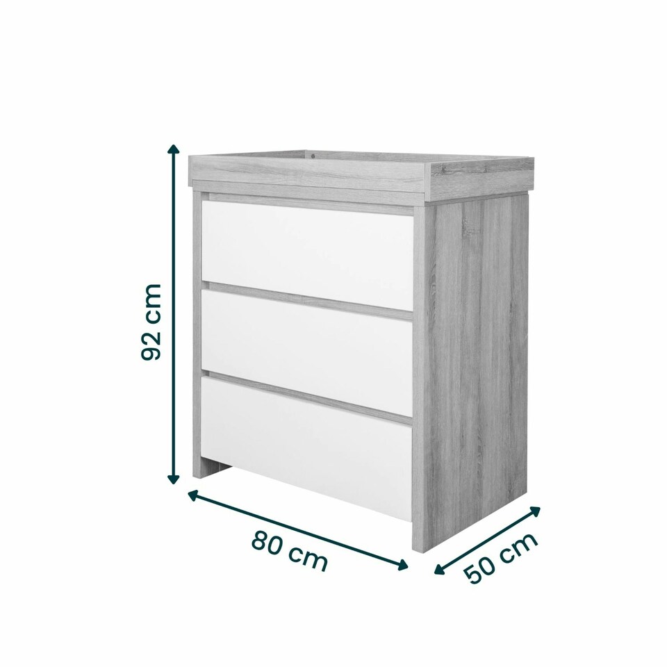 image 1 of Tutti Bambini Modena Changing Unit - Grey Ash/White