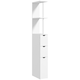 image 1 of HOMCOM Tall Bathroom Storage Cabinet with Shelf and Drawers, White, Grey