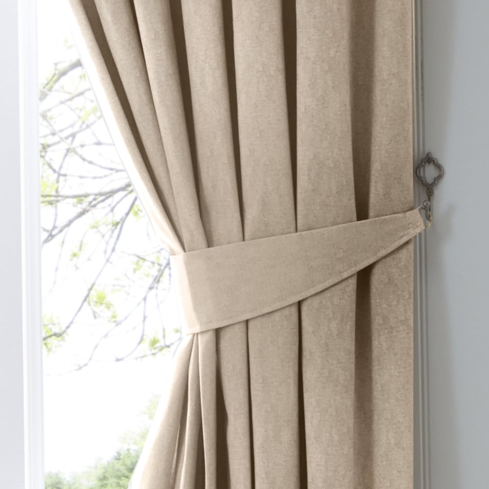 image 1 of Fusion Dijon Pencil Pleat Curtains Natural