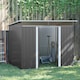 image 2 of Outsunny 8.5 x 6ft Metal Shed with Lightsky Panels, Garden Storage Tool House with Double Doors for Garden, Patio and Lawn, Grey