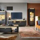 image 3 of Genoa Vitrin 1 Door in Black Matt/Gold