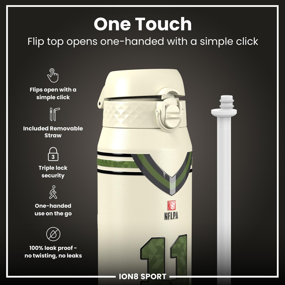 image 1 of NFL x Sports, Vacuum Insulated Steel Bottle, Series, 750ml (24oz) | Cream | NFLPA Icon Jaxon Smith-Njigba | One Size
