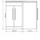 image 3 of Bathroom 2-Door Floor Standing Vanity Unit with Ceramic Basin 800mm Wide - White  - Brassware Not Included | White | White | 1