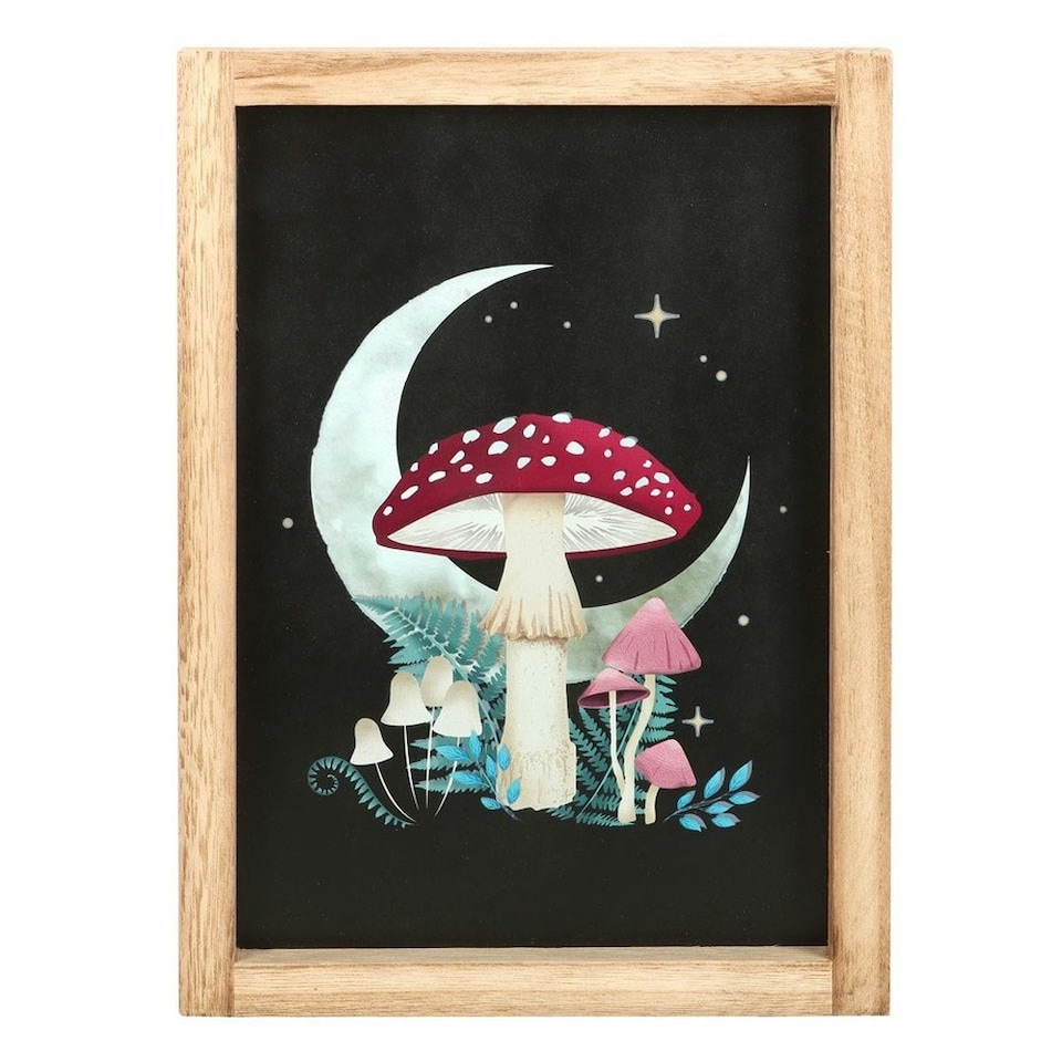 image 1 of Something Different Forest Mushroom Framed Art Print - Black/Beige/White - One Size