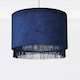 image 3 of Set of 2 Navy Velvet With Chrome Inner Tassled Light Shades | Blue | Chrome | Large | 2