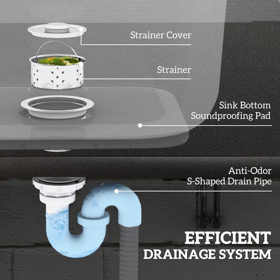 image 1 of HOMCOM Stainless Steel Utility Sink with Cold and Hot Water Pipe Silver Tone
