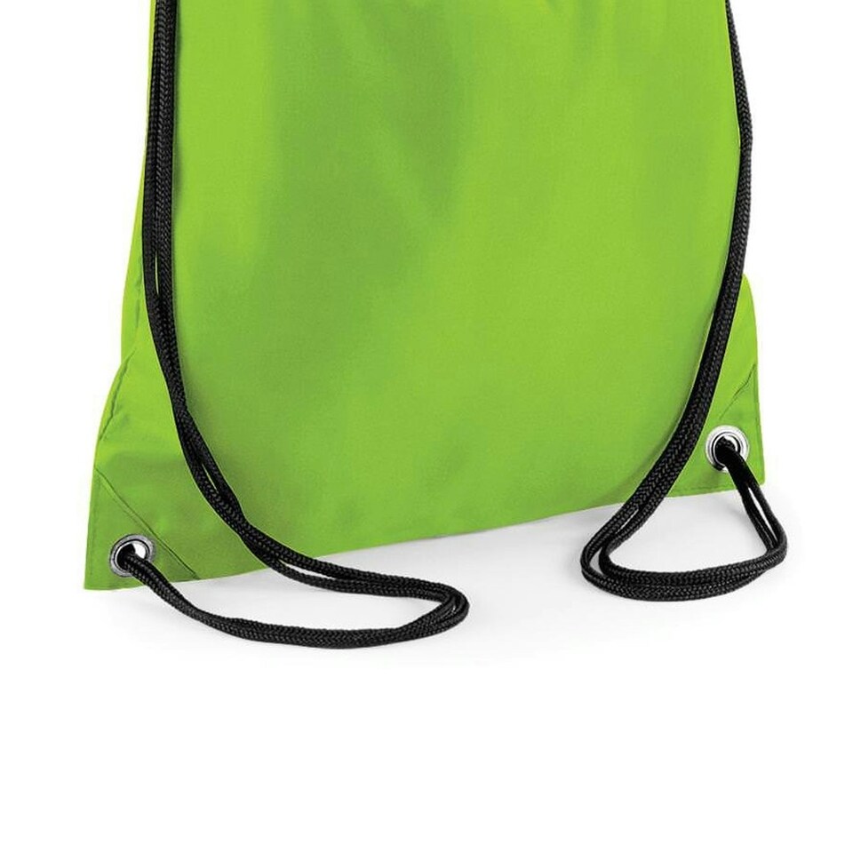 image 1 of BagBase Budget Water Resistant Sports Gymsac Drawstring Bag (11 Litres) (Pack of 2) - Lime - One Size | Green | One Size