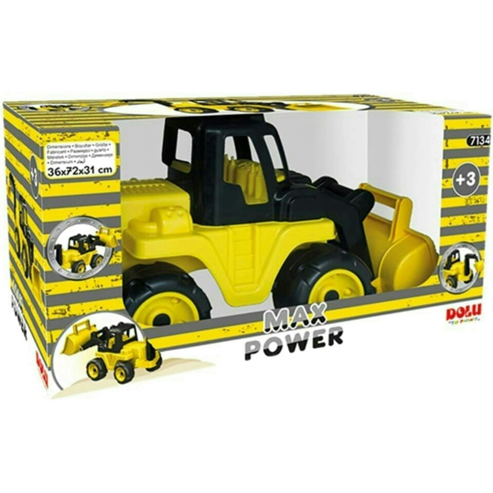 image 1 of Dolu Giant Loader Construction Toy Truck with Excavator Sit On Ride On - Yellow