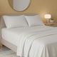 image 2 of Flannelette Flat Sheet Soft Brushed Cotton Bedding for Warmth Comfort | White | Single