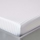 image 1 of Homescapes White Egyptian Cotton Satin Stripe Fitted Sheet 330 TC, Double | White | Double