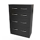 image 4 of Hampshire 4 Drawer Deep Chest of Drawers in Black Matt (Ready Assembled) | Black | Black Matt