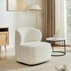 image 2 of Living and Home Chic Upholstered Swivel Chair - White