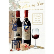 Words 'n' Wishes Traditional Brother in Law Birthday Card, Birthday Card Brother in Law, Multi-Coloured 20.3 x 13.9 cms