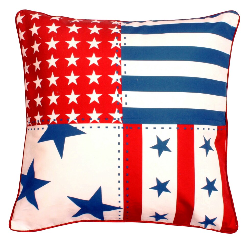 Stars & Stripes Printed Cushion - 43cm x 43cm | Multi | Stars Stripes