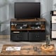 image 7 of HOMCOM TV Stand Cabinet up to 47-inch, TV Unit with 2 Foldable Linen Drawers, Open Shelf for Living Room, Bedroom, Entertainment Room, Rustic Brown