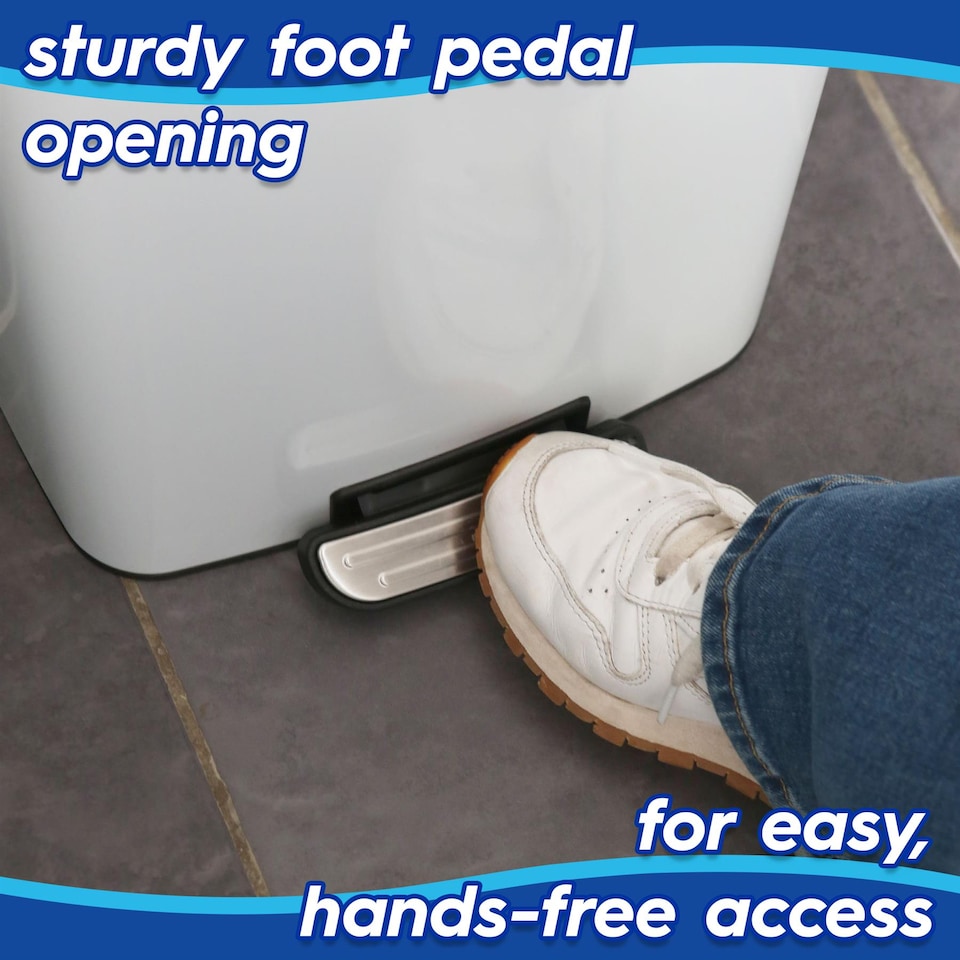 image 1 of Harbour Housewares Square Stainless Steel Kitchen Pedal Bin - 30L - Chrome | Silver | Chrome