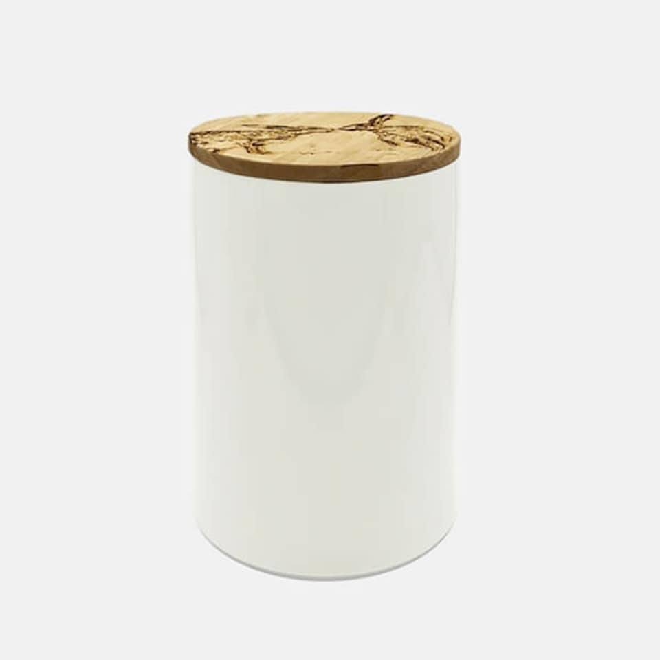 image 1 of The Just Slate Company Kissing Hares Oak & Ceramic Medium Storage Jar