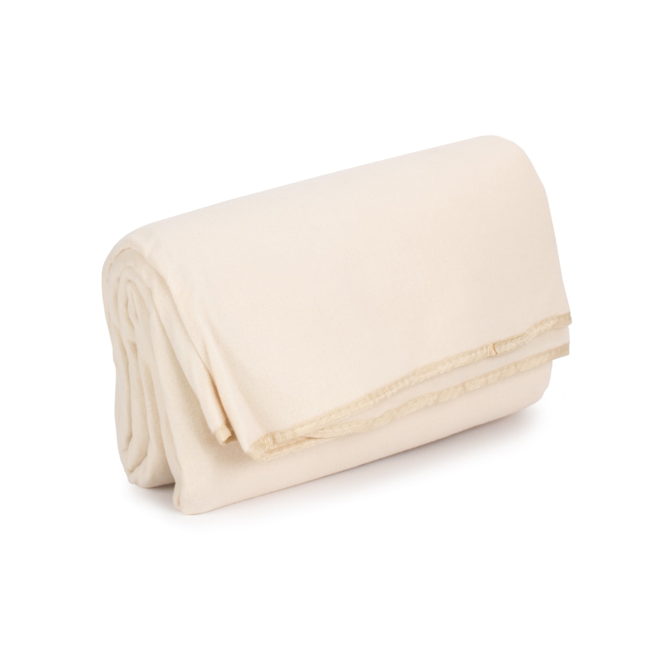 image 1 of Cream Fleece Waterproof Backed Picnic Rug | Orange | Orange