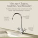 image 6 of Traditional Kitchen Sink Mono Mixer Tap - Brushed Nickel Crosshead | Silver | Brushed Nickel | 1