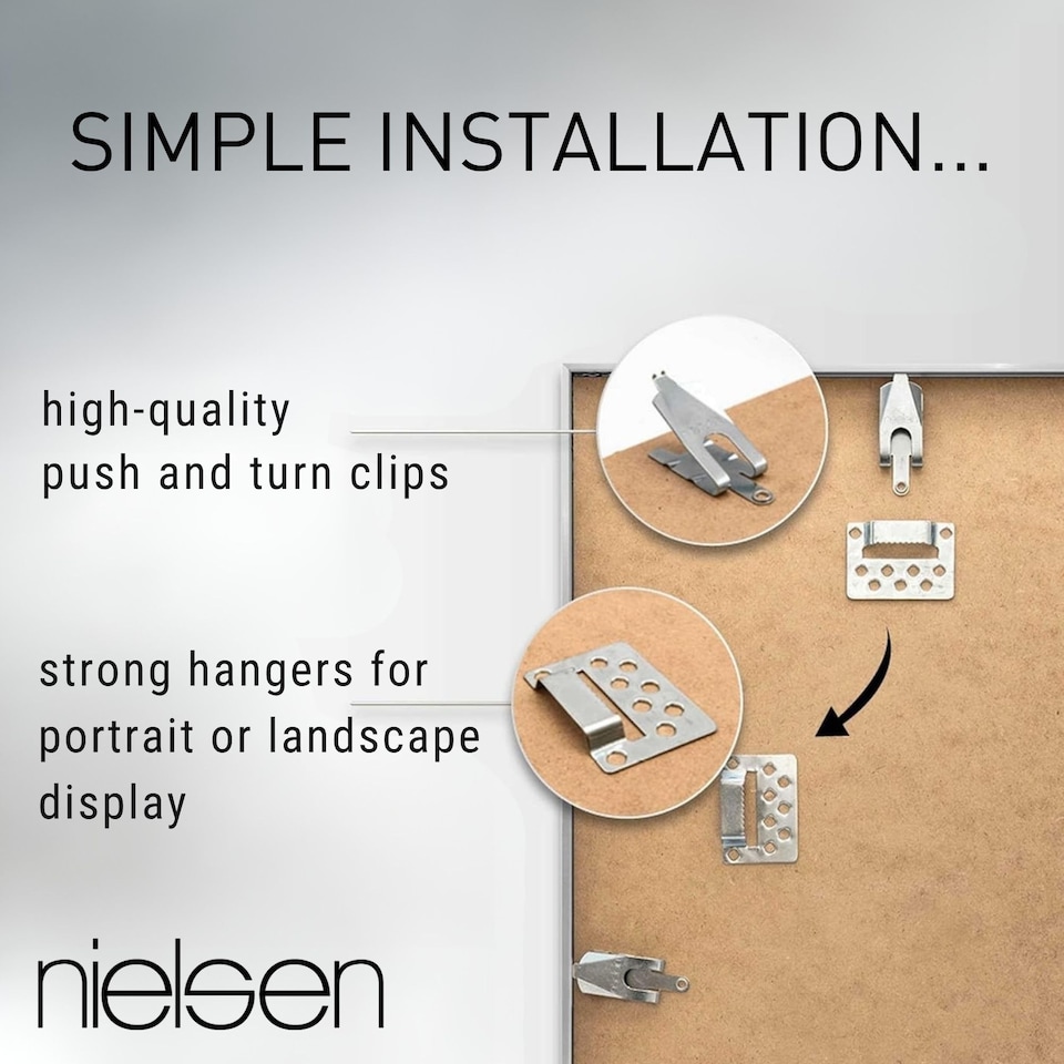 image 1 of Nielsen Alpha Aluminium Picture Frame with Mount - Real Glass - Silver - A4 (21cmx29.7cm)