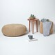 image 6 of Homescapes Linen Large Round Cotton Knitted Pouffe Footstool