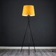 image 2 of ValueLights Camden Black Tripod Floor Lamp Mustard Taper Shade & Bulb Yellow