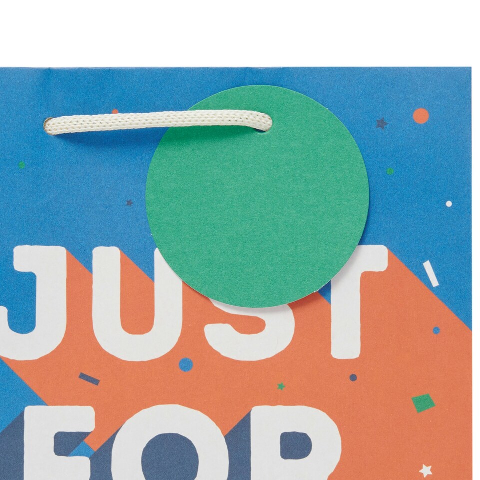 image 1 of Multipack of 3 Medium Gift Bags | Party Bags for Presents | Birthdays/Thank You | For Him/Friend | Just For You Blue Design Blue