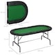 image 2 of HOMCOM 8 Player Folding Poker Table, Oval Portable Blackjack Casino Table with Cup Holder, Felt Top and Metal Base, 183 x 82 x 75cm, Green and Black
