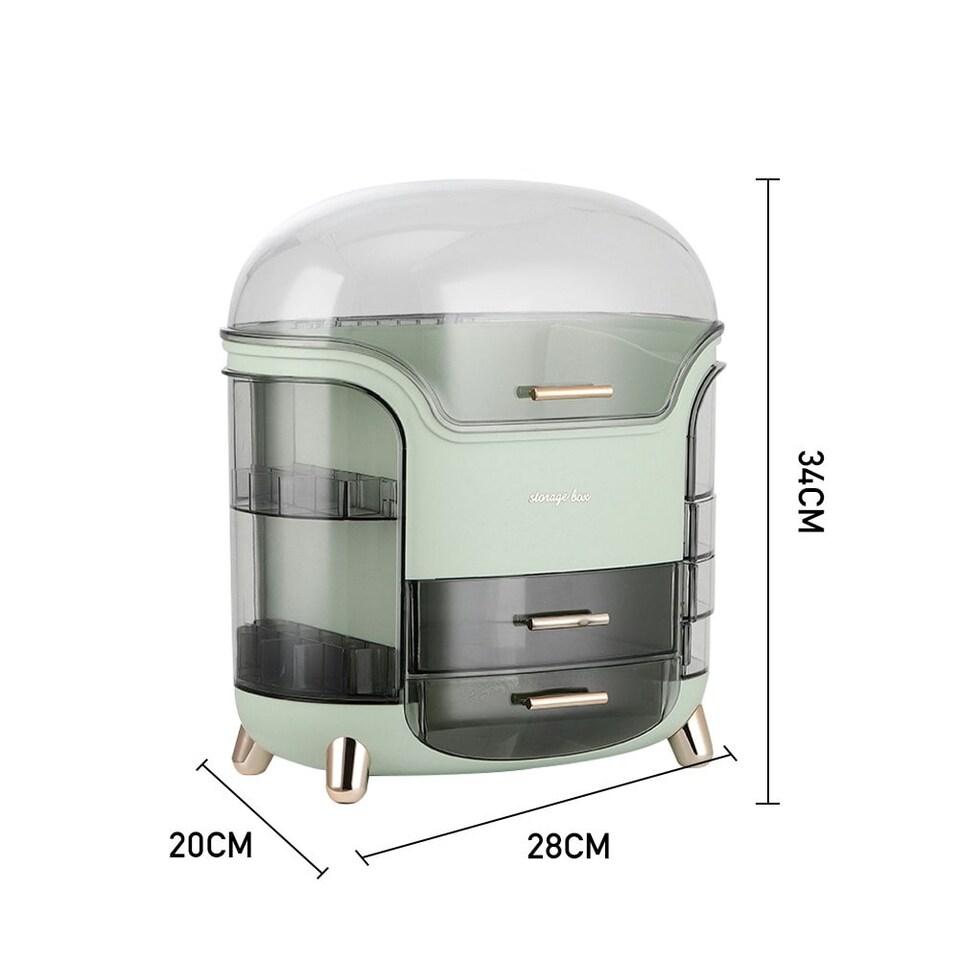 image 1 of Living and Home Makeup Organizer with Drawers - Light Green