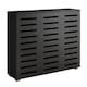 image 7 of Oslo 3 Door Wooden Shoe Storage Cabinet Rack Stand Cupboard Slatted Doors | Black