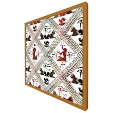 Egyptian hieroglyphs in red & black (Picture Frame) Brown | Oak | L
