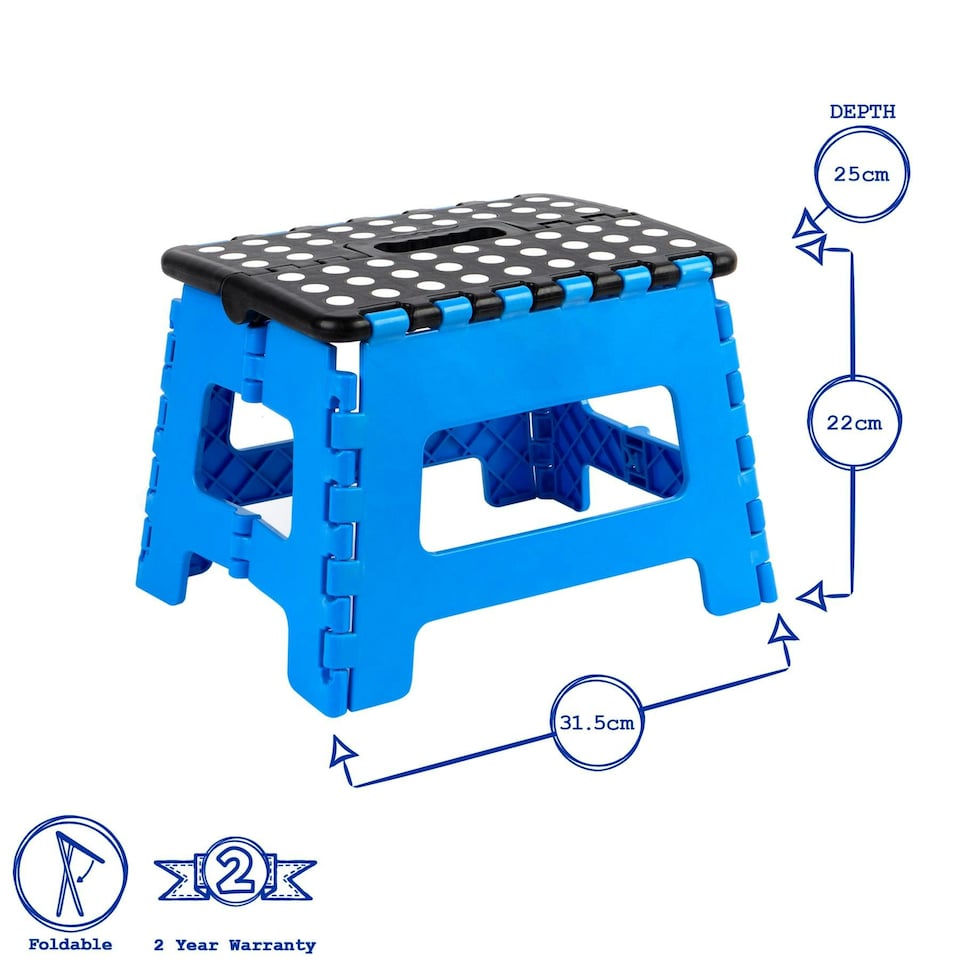 image 1 of Ashley Folding Step Stool - 31.5cm x 25cm x 22cm - Red Red