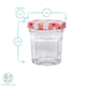 image 3 of Argon Tableware Glass Jam Jars with Blue Gingham Lids - 30ml - Pack of 6