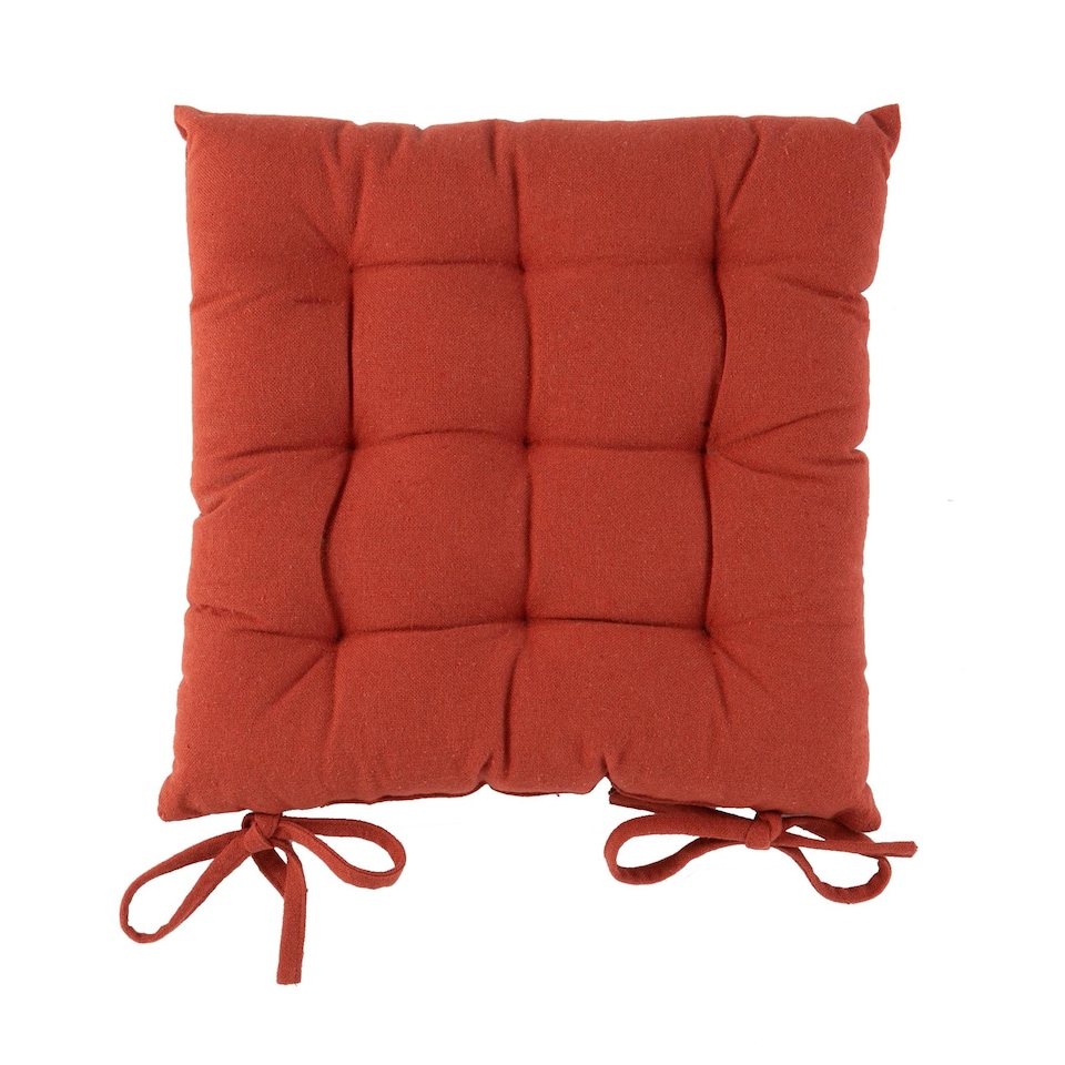 image 1 of Harbour Housewares Square Garden Chair Seat Cushion - Paprika | Red | Paprika