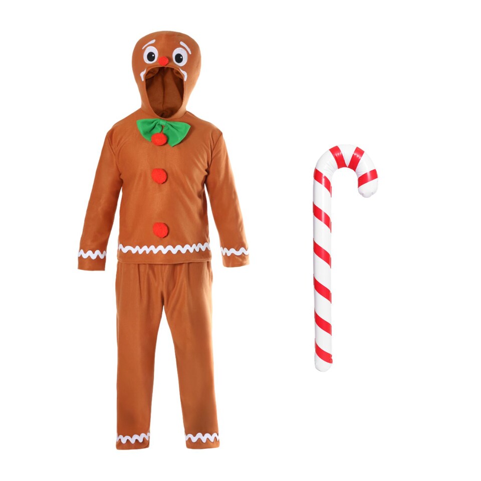 image 1 of Gingerbread Man & Inflatable Candy Cane | Multi | S