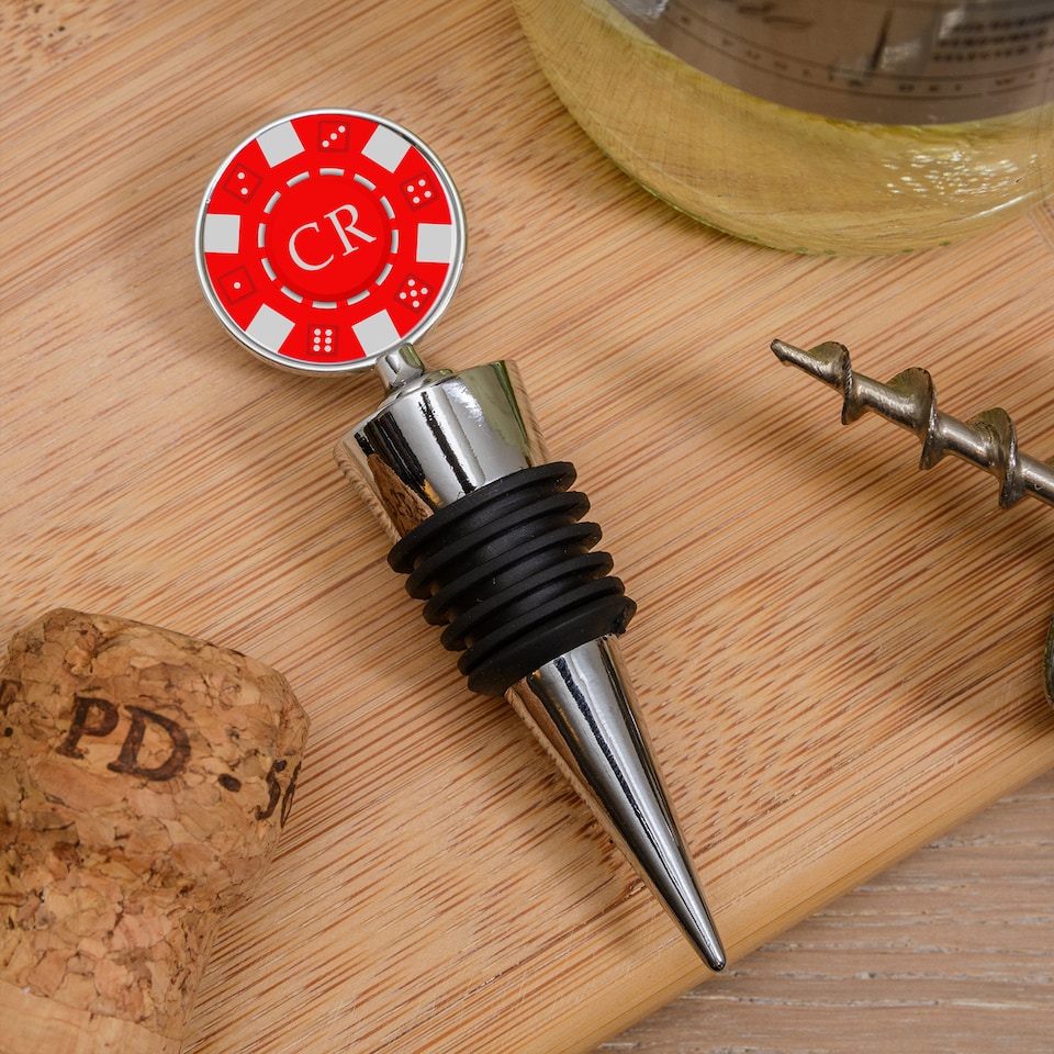image 1 of Personalised Poker Chip Bottle Stopper Birthday Gift for Friend